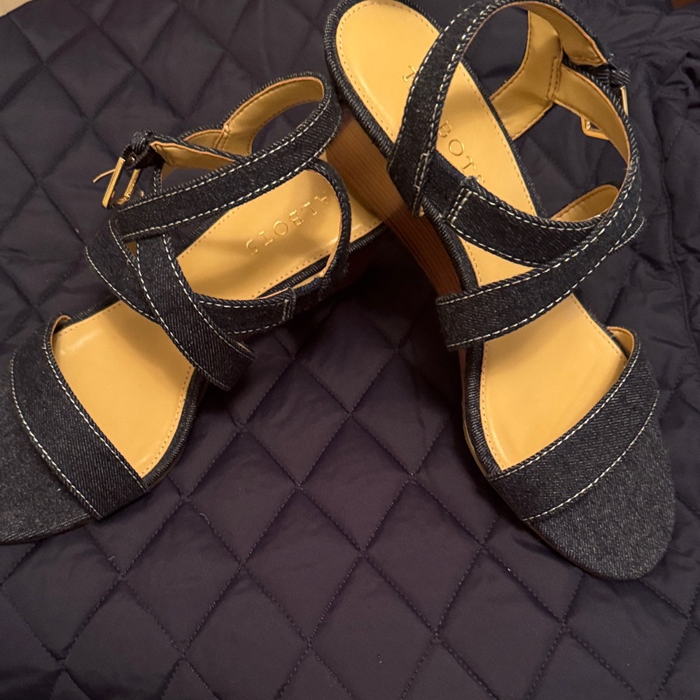 Talbots Navy Denim Sandals